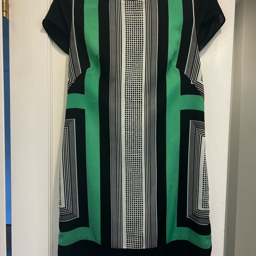 Vince Camuto Black and Green Mini Dress